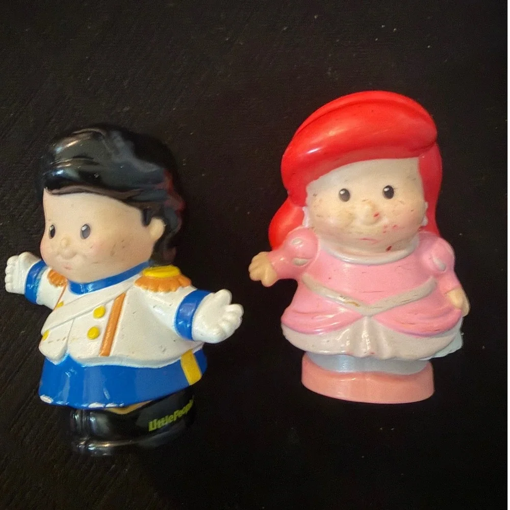 Fisher-Price Little People Disney Princess Ariel and Prince Eric Figures 2pc Set